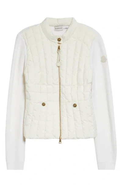 Moncler Mixed Media Down Jacket In White