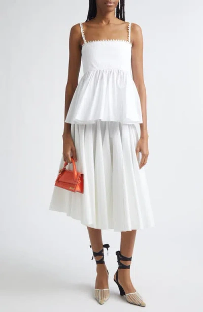 Jacquemus Top Le Haut Traversin White With V-neck And Ruffle Details In Cotton For Women In White