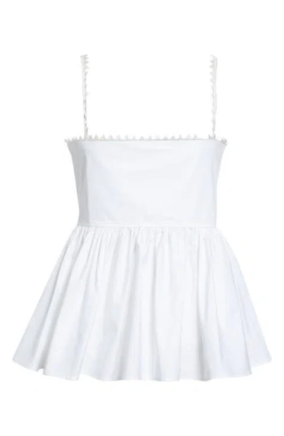 Jacquemus Top Le Haut Traversin White With V-neck And Ruffle Details In Cotton For Women In White