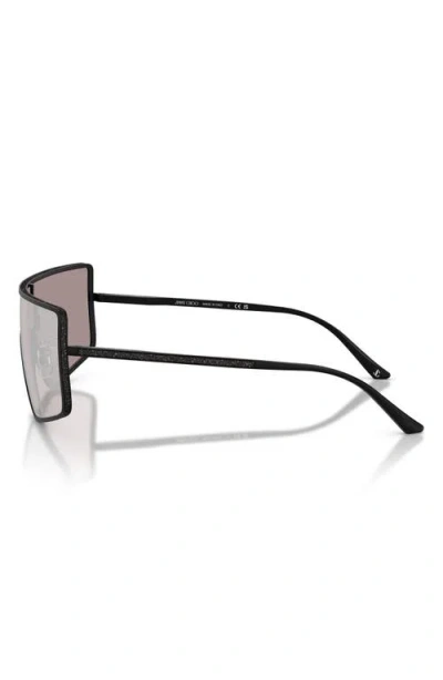 Jimmy Choo 140mm Gradient Rectangular Shield Sunglasses In Black