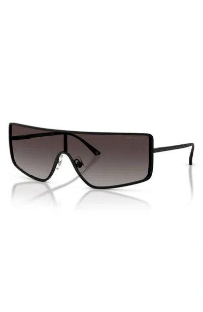 Jimmy Choo 140mm Gradient Rectangular Shield Sunglasses In Black