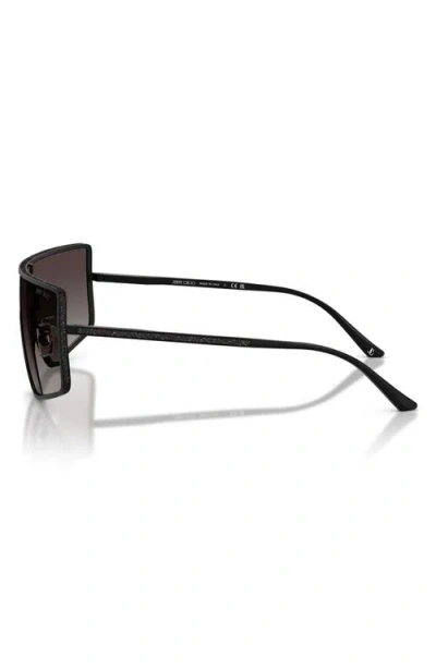 Jimmy Choo 140mm Gradient Rectangular Shield Sunglasses In Black