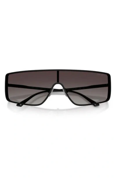 Jimmy Choo 140mm Gradient Rectangular Shield Sunglasses In Black