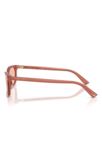 Jimmy Choo 55mm Rectangular Sunglasses In Pink