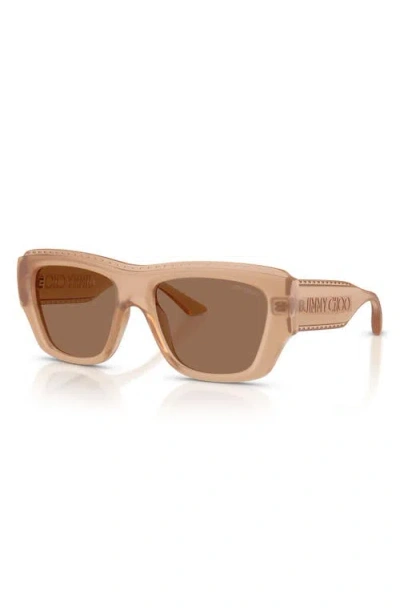 Jimmy Choo 54mm Rectangular Sunglasses In Brown