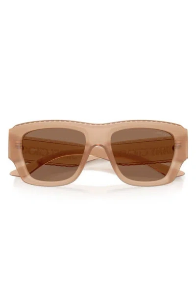 Jimmy Choo 54mm Rectangular Sunglasses In Brown
