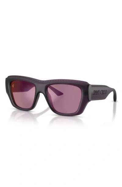 Jimmy Choo 54mm Rectangular Sunglasses In Purple