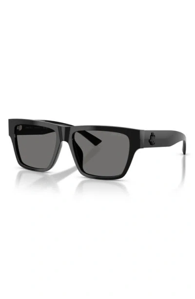 Jimmy Choo 54mm Polarized Rectangular Sunglasses In Black