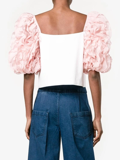Shop Rosie Assoulin Ruffle Sleeved Blouse In White