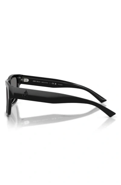 Jimmy Choo 54mm Polarized Rectangular Sunglasses In Black