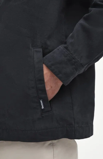 Barbour Washed Button-up Overshirt In Black