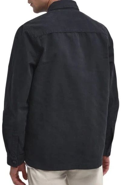 Barbour Washed Button-up Overshirt In Black