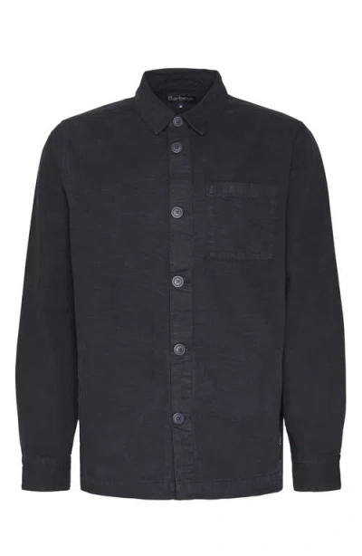 Barbour Washed Button-up Overshirt In Black