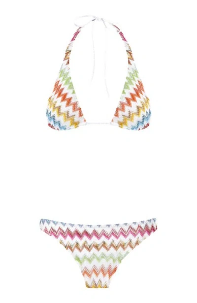 Missoni Bikini In Lamé Viscose With Micro Zigzag Pattern In Multi