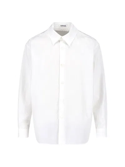 Auralee Long-sleeve White Cotton Shirt In White