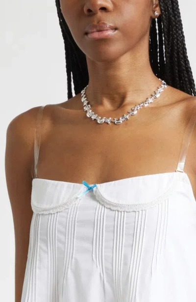 Sandy Liang Patsy Cotton Pintuck Minidress In White