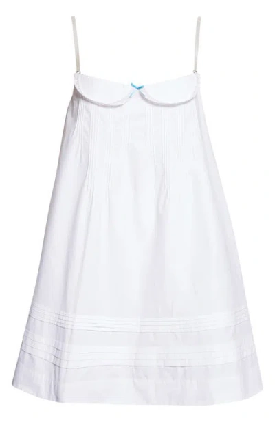 Sandy Liang Patsy Cotton Pintuck Minidress In White