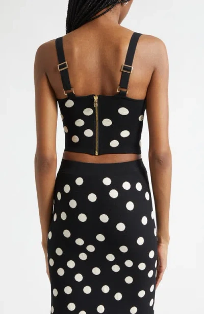L'agence Tula Polka Dot Bra Knit Top In Black