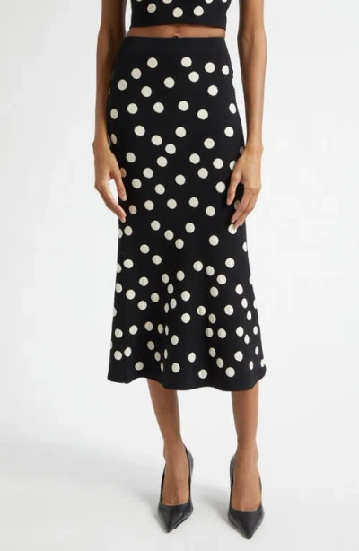 L'agence Mae Polka Dot Flare Skirt In Animal Print
