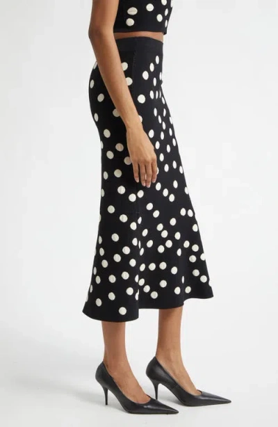 L'agence Mae Polka Dot Flare Skirt In Animal Print