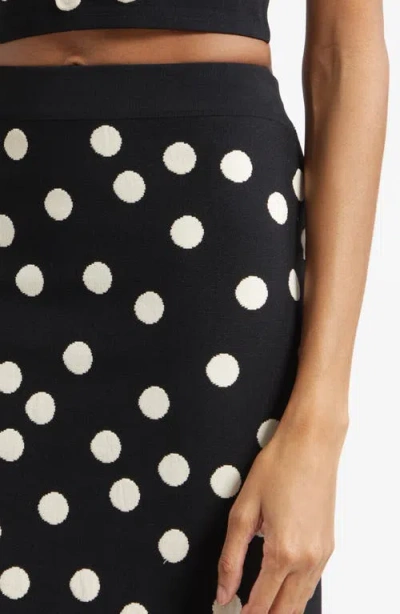 L'agence Mae Polka Dot Flare Skirt In Animal Print
