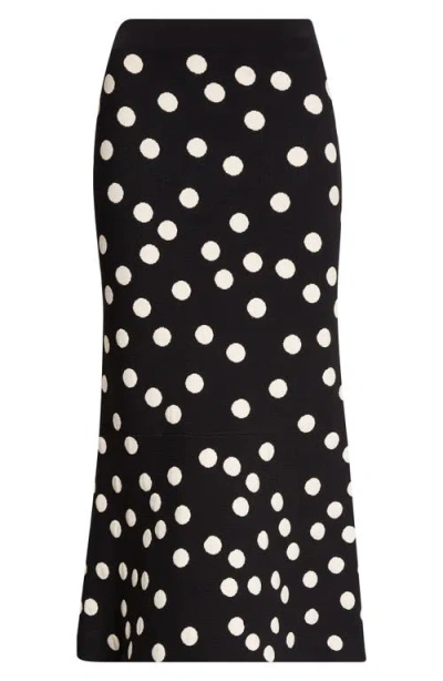 L'agence Mae Polka Dot Flare Skirt In Animal Print