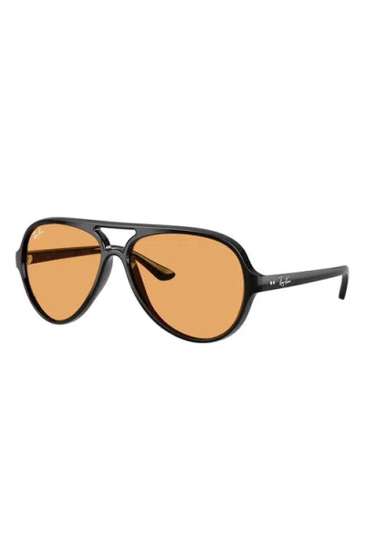 Ray Ban Cats 5000 Classic Summer Capsule Sunglasses Black Frame Orange Lenses 59-13