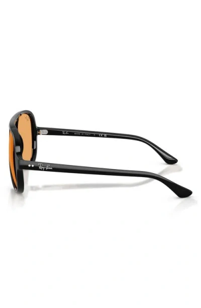 Ray Ban Cats 5000 Classic Summer Capsule Sunglasses Black Frame Orange Lenses 59-13