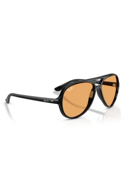 Ray Ban Cats 5000 Classic Summer Capsule Sunglasses Black Frame Orange Lenses 59-13