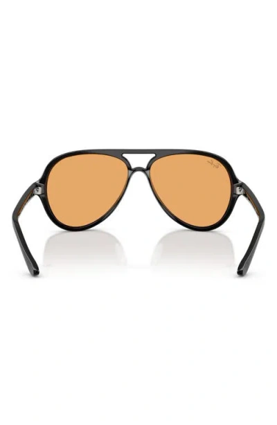 Ray Ban Cats 5000 Classic Summer Capsule Sunglasses Black Frame Orange Lenses 59-13
