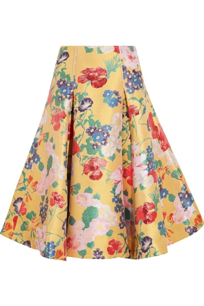 Shop Valentino Silk-blend Jacquard Skirt