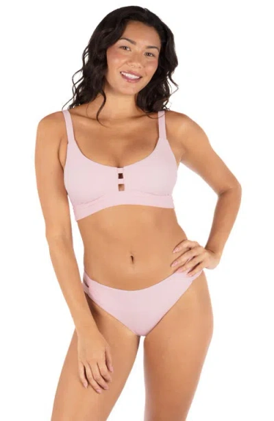 Hurley Max Solid Tab Bikini Top In Pink