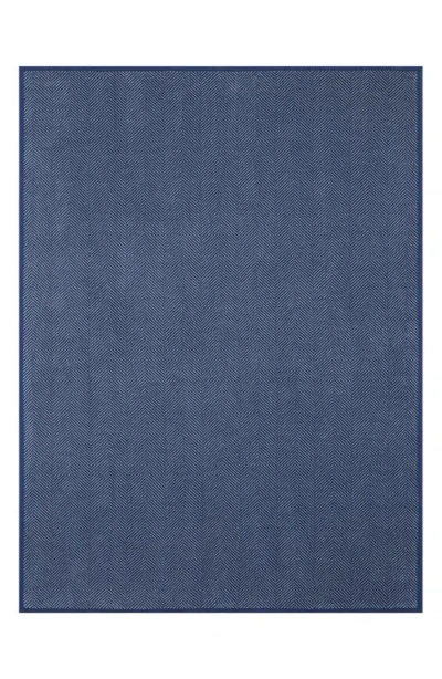 Chappywrap Harborview Herringbone Throw Blanket In Blue