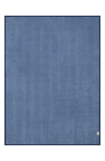 Chappywrap Harborview Herringbone Throw Blanket In Blue