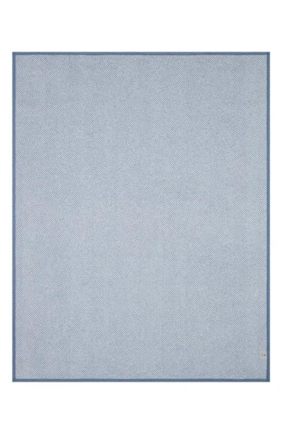 Chappywrap Harborview Herringbone Throw Blanket In Blue