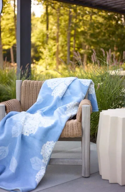 Chappywrap Hydrangeas Bluebell Throw Blanket In Blue