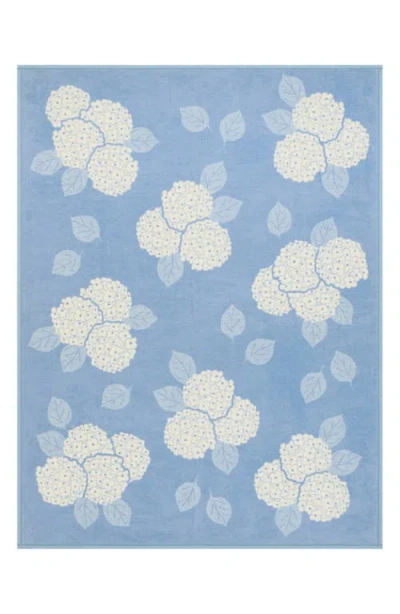 Chappywrap Hydrangeas Bluebell Throw Blanket In Blue