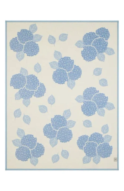 Chappywrap Hydrangeas Bluebell Throw Blanket In Blue