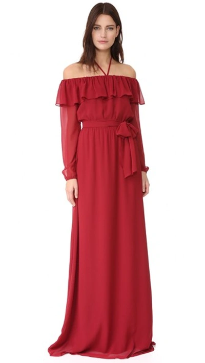 Joanna August Gina Long Sleeve Gown In Ramble On Rose