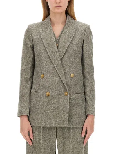 Alysi Double-breasted Jacket In Gray