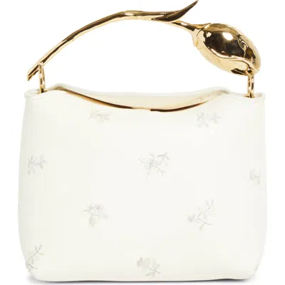Erdem Womens Rose Porcelain Mini Bloom Ditsy Leather Top-handle Bag In White