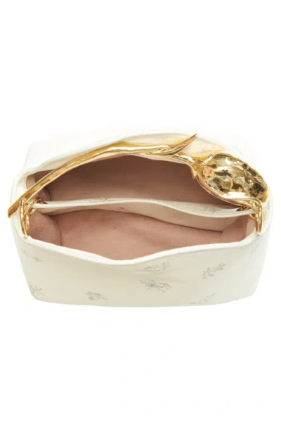 Erdem Womens Rose Porcelain Mini Bloom Ditsy Leather Top-handle Bag In White