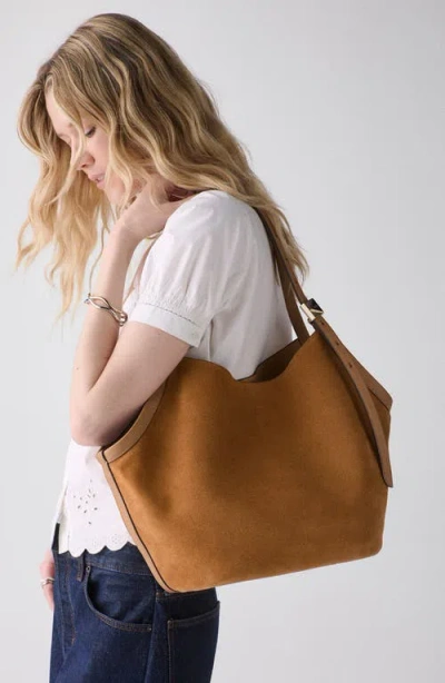 Kate Spade New York Deco Suede Tulip Tote Bag In Brown