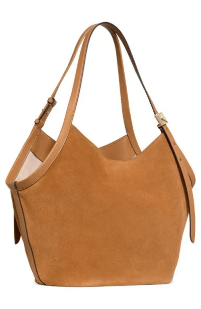 Kate Spade New York Deco Suede Tulip Tote Bag In Brown