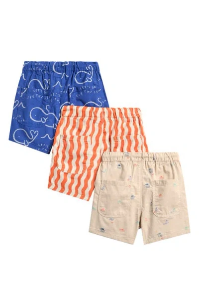 Next Kids' 3-pack Drawstring Cotton Shorts In Multi