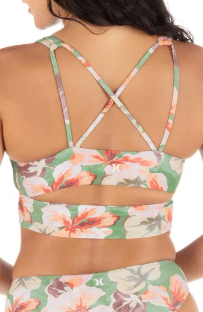 Hurley Gingko Cloud Strappy Bikini Top In Multi