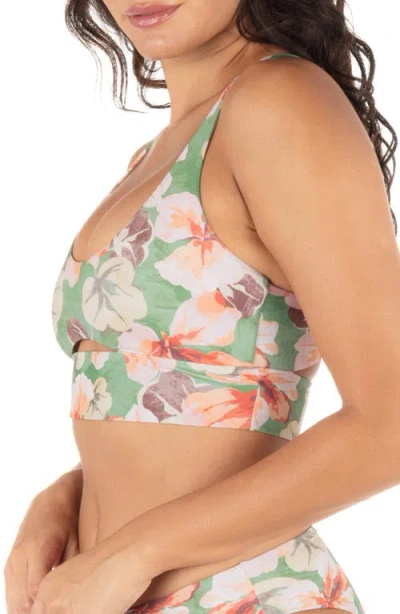 Hurley Gingko Cloud Strappy Bikini Top In Multi