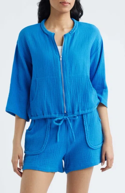 City Blues Zip Front Jacket In Multi