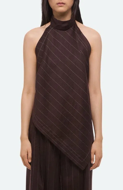 Helmut Lang Halter Scarf Top In Brown Multi