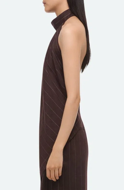 Helmut Lang Halter Scarf Top In Brown Multi